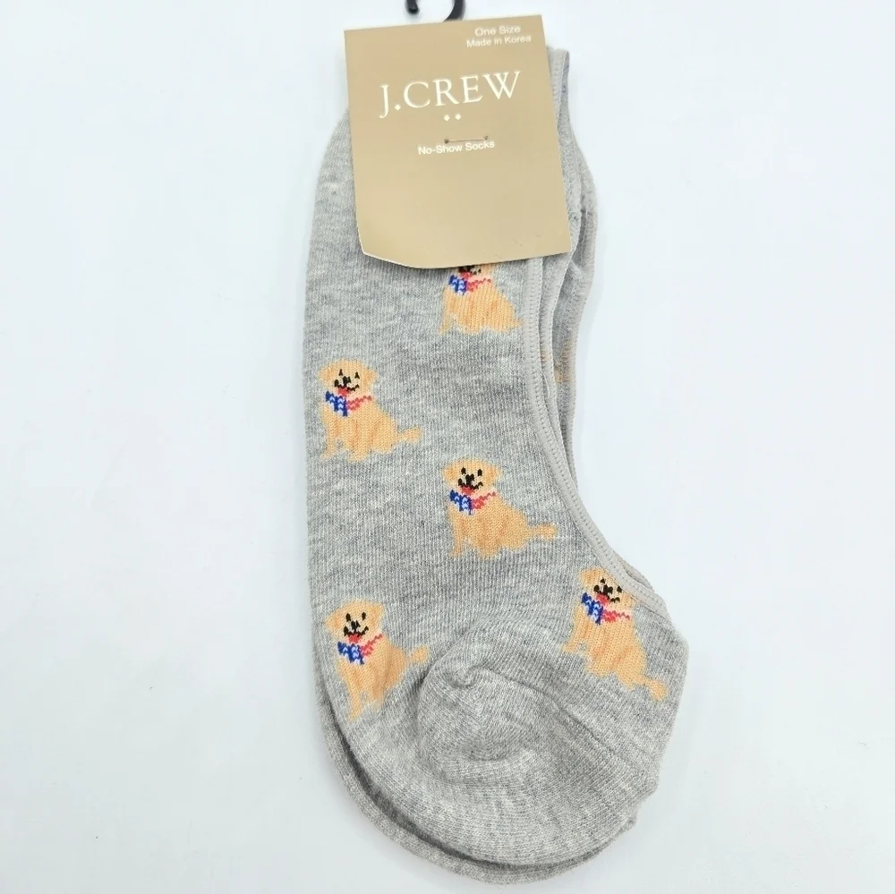 J. Crew golden retriever American flag no show socks